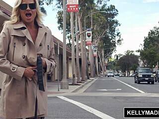 kelly madison flashing her huge natural tits outdoors in public.