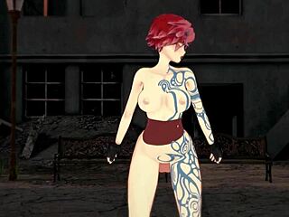 sex with tattooed lilith in 3d hentai, damn that's hot!