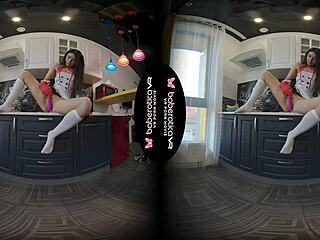 i watch angel kriss masturbate with toys in the kitchen in vr