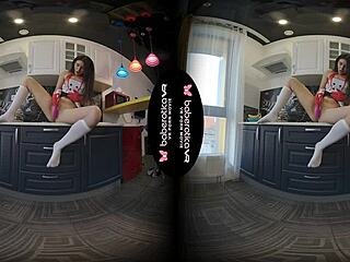 i watch angel kriss masturbate with toys in the kitchen in vr