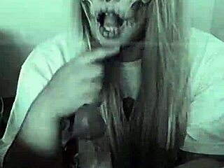 Intense spooky premature cum compilation with flashing lights warning for Halloween, featuring deepthroat and blowjob scenes