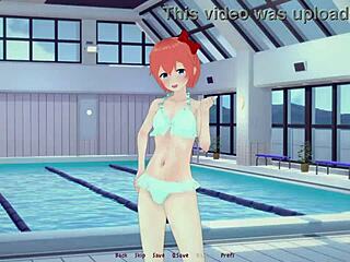 doki doki literature club hentai explores footjob fantasies in anime game