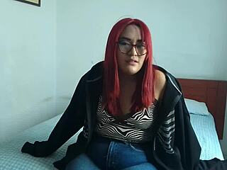 look at this redhead babysitter's first time homemade video