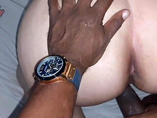 Negao fucks mute wife in front of masturbating husband and fills her