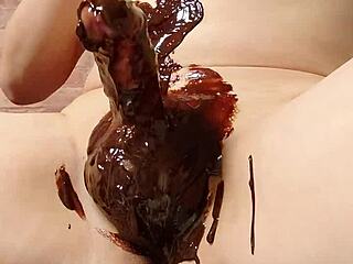 japanese gay guys cooking up that chocolate banana in amateur fun