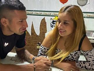 what's behind this cute couple's steamy kitchen encounter?