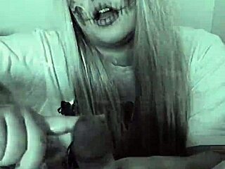 Intense spooky premature cum compilation with flashing lights warning for Halloween, featuring deepthroat and blowjob scenes