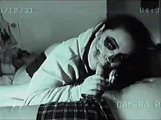 Intense spooky premature cum compilation with flashing lights warning for Halloween, featuring deepthroat and blowjob scenes