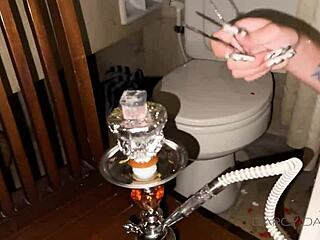 I'm having sex in the bathroom with hookah and pissing