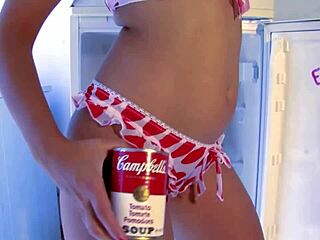 yo, this brunette squirts milk from her asshole while boyfriend stuffs it on kitchen floor!