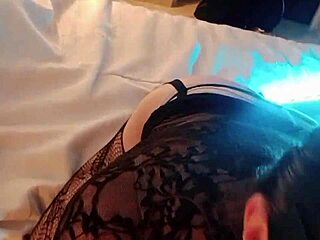 mi madrastra latina shows off big tits and sucks two cocks in leggings