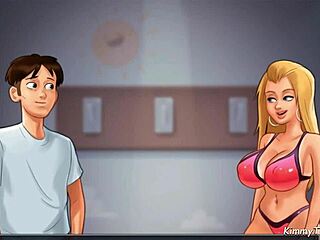 Summertime Saga - Blond Cheerleader Banged Hard on Beach