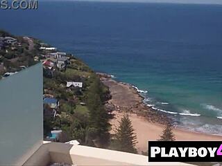 Small tits blonde Karina Marie flaunts stunning ass in sexy stockings