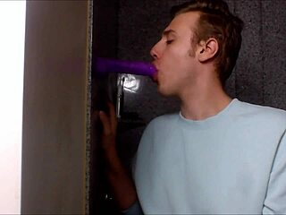 Model twink gags on deepthroat blowjob