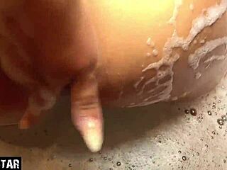 Teen girl gets ass and pussy fucked hard in parents' bathtub, craving more cocks