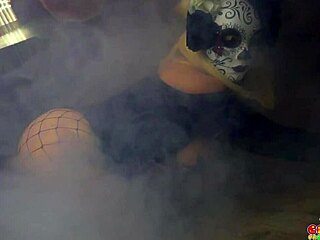 Halloween Slut Gets Creampied in Wild Three-Way Orgy with Toys