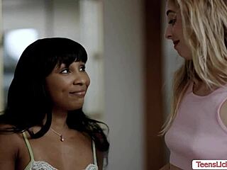 Wow, watch this hot lesbian threesome licking pussies on the bed!