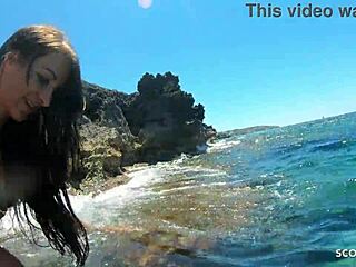 German Fit Teen Josy Has Wild Beach Sex on Holiday Trip