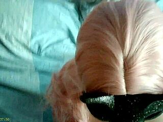 Intense Cock Sucking in Red Dress with Natural Tits