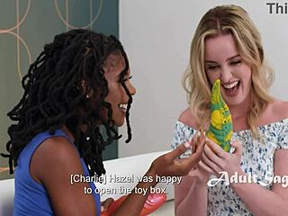 Interracial Lesbians Indulge Their Sex Toy Collections - Charlie Ford Hazel Grace!