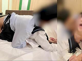 Lina tells the manager, 'You're the worst, but creampie me in this cosplay,' with dirty talk and verbal abuse.