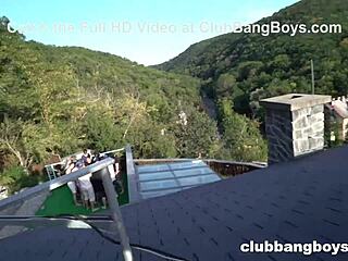 Tasty Rooftop Bareback Party Part 1!