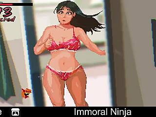 immoral ninja explores erotic oral comedy in a neutral adventure