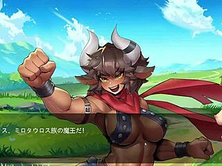 muscle girl minos-chan gets fucked in hentai game