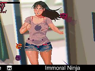 immoral ninja explores erotic oral comedy in a neutral adventure