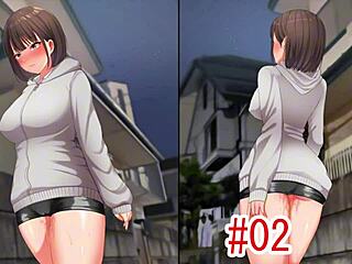 shy anime girl strips skirt to wander dark alley. her bold move shocks!