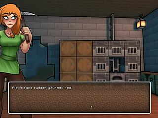 Hornycraft parody features our girl rocking a golden bikini for fun.