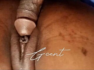 African beauty rides wet pussy in detailed close-up penetration