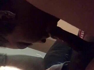 Pretty ebony delivers sloppy blowjob to thickdickbandit