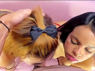 Two submissive sluts wet my cock in wild POV suck