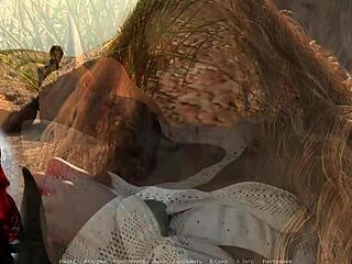 project myriam kicks off with blonde cosplay and sneaky upskirt outdoors