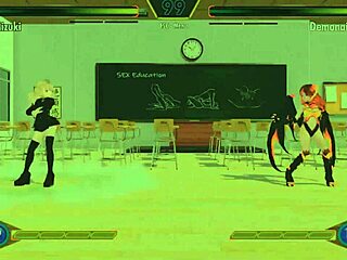 Horny gaming hentai fighter game H3Video1 gets wild in action