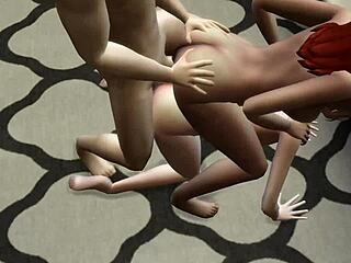 Trisal With Girlfriends In Squirting Double Penetration Scene