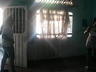 Favorite neighbor demands pussy and ass licking from lesbian amateurs