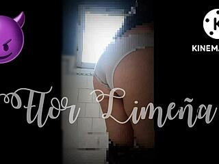 Peruvian babe plays with dildo in her ass at work