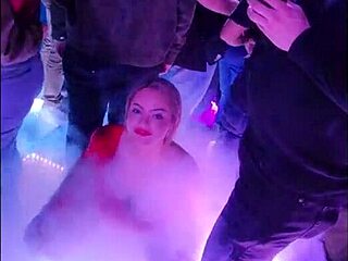 Picking Up Alexis Kay with Huge Natural Tits on New Year's, Flashing Boobs Publicly in Night Club.