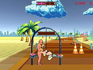 roller babe, wanna try outdoor bdsm with muscular guys in hentai game