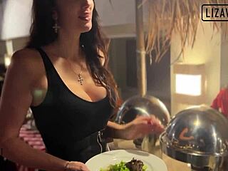 stepmom went with her stepson to a restaurant and came at the table