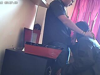 Cctv Camera Catches Secretary Sucking Boss's Cock at Work