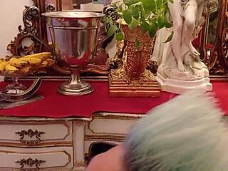 masked older gay man in amateur scene