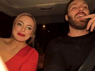 Picking Up Alexis Kay with Huge Natural Tits on New Year's, Flashing Boobs Publicly in Night Club.