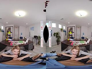 i'm abby adams giving you a handjob and fucking in your office with my small tits