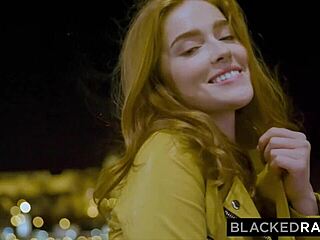 redhead babe sneaks away to ride big black cock in missionary and spooning