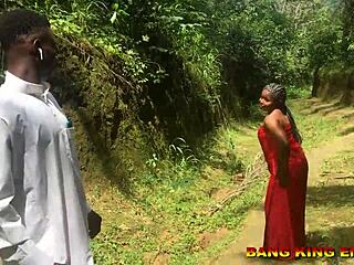 Priest succumbs to teen 18+ temptation, fucking her big black cock in African forest.