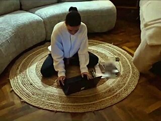 Intense blowjob and anal sex. Cum swallowing by brunette amateur