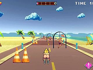 roller babe, wanna try outdoor bdsm with muscular guys in hentai game